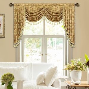 Loom and Mill Luxury Waterfall Valances for Windows (Yellow, W39 Inch, 1 Panel)
